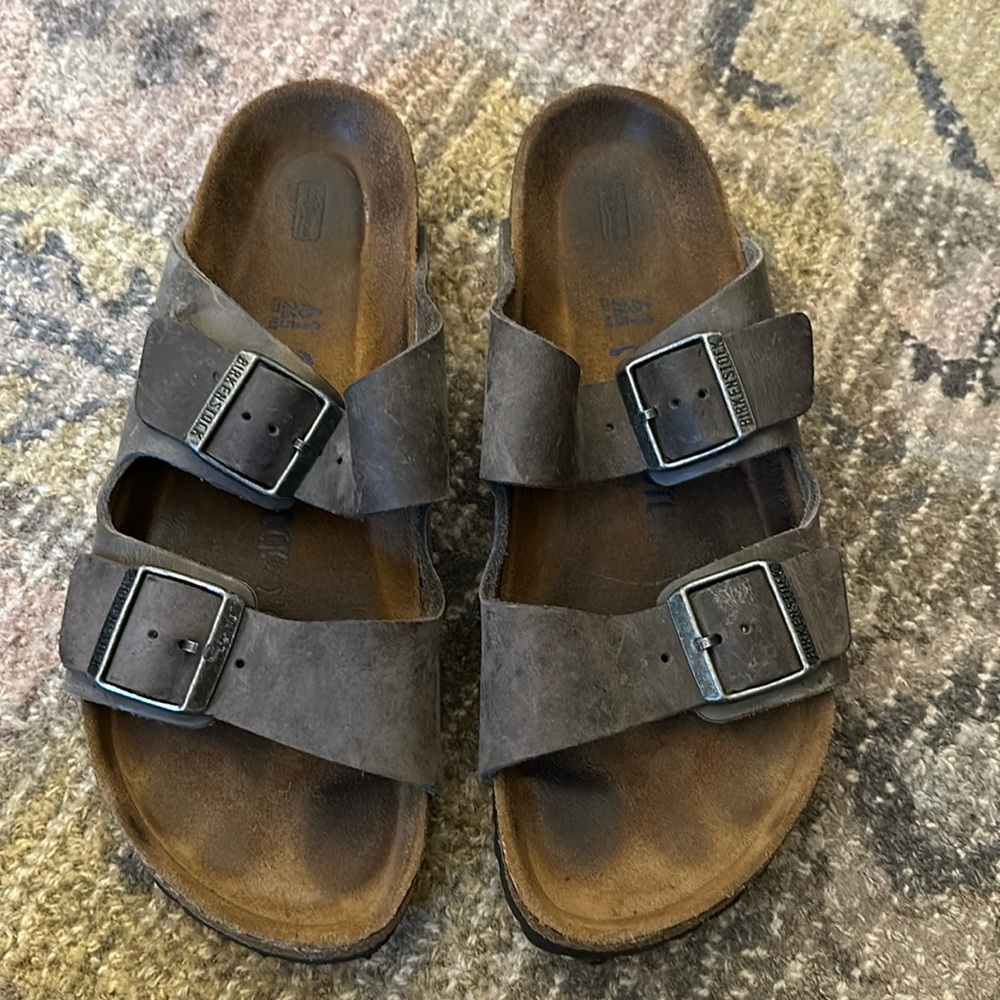 Birkenstock Arizona soft footbed 41 grey leather great condition
